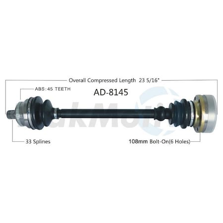 Surtrack Axle Cv Axle Shaft, Ad-8145 AD-8145